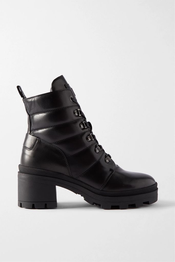 Belgrade Quilted Leather Ankle Boots - Black
