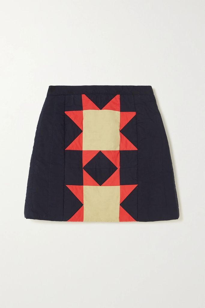 + The Vanguard Angela Quilted Cotton Mini Skirt - Navy
