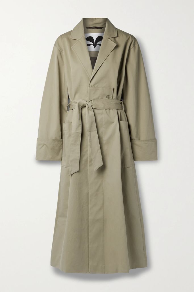 Belted Cotton-twill Trench Coat - Beige