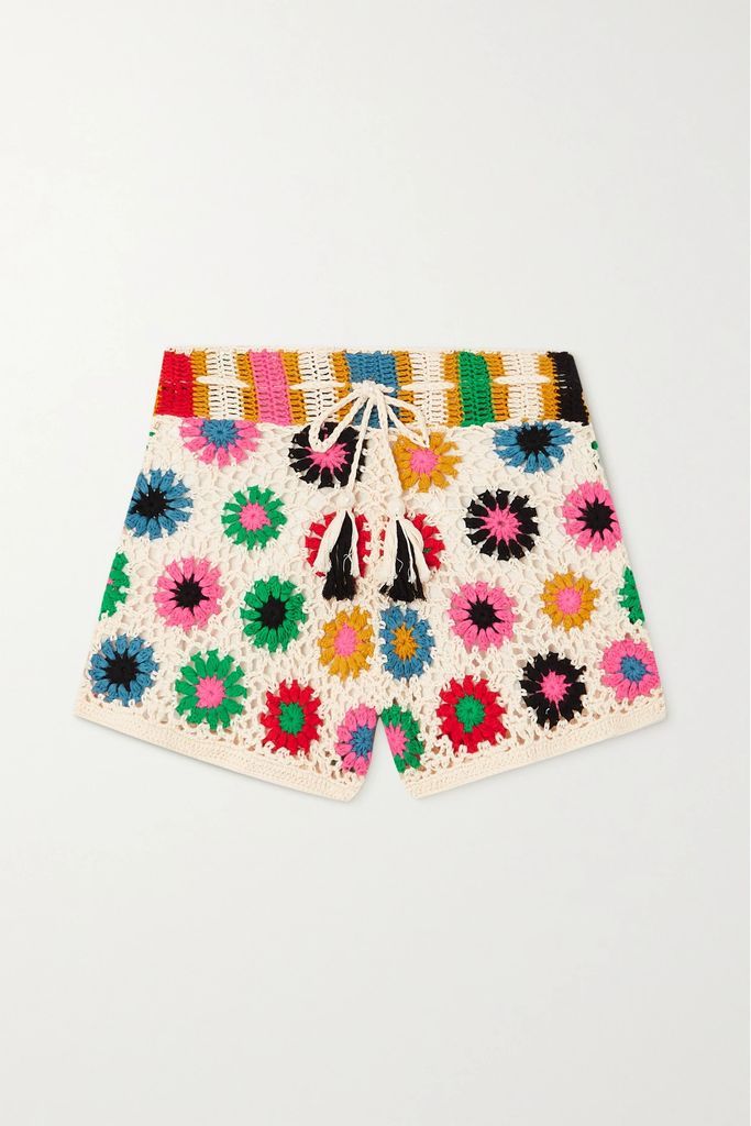 Crocheted Cotton Shorts - Pink