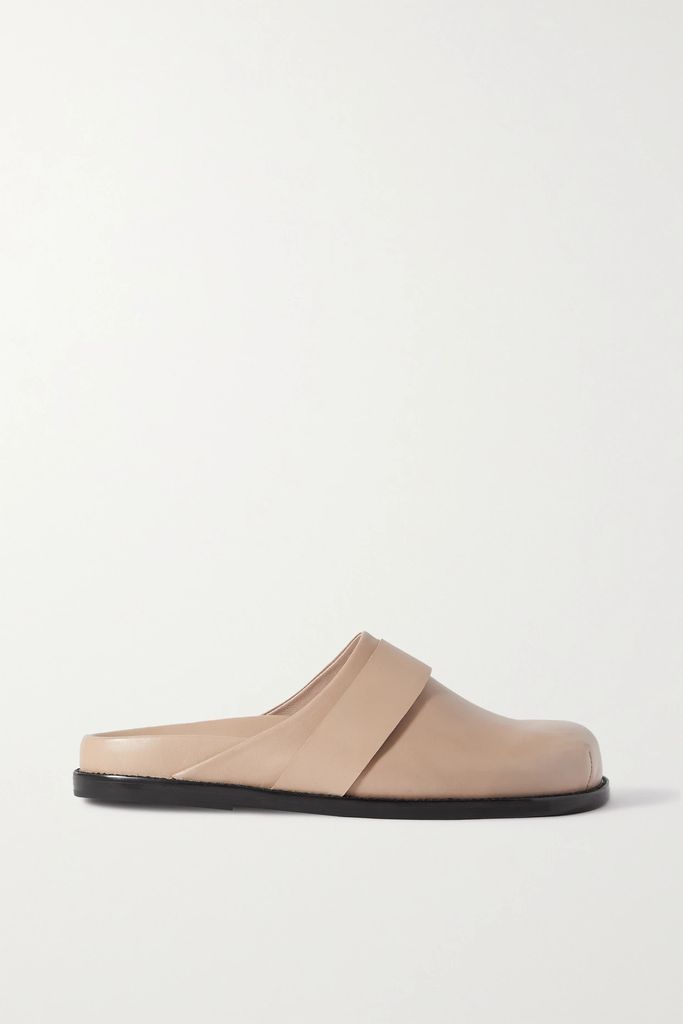 + Frankie Shop Leather Slippers - Tan