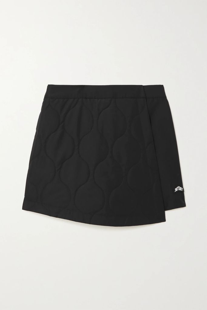 Bali Wrap-effect Quilted Shell Shorts - Black