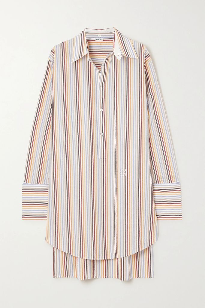 Deconstructed Striped Cotton-seersucker Shirt - White
