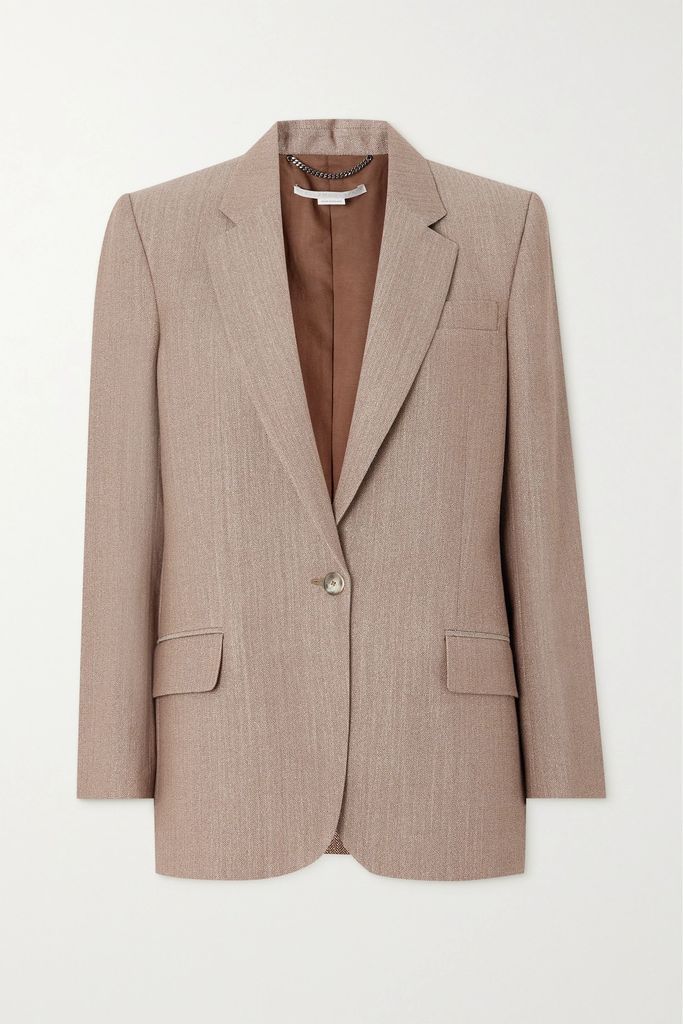 Oversized Wool-blend Blazer - Brown