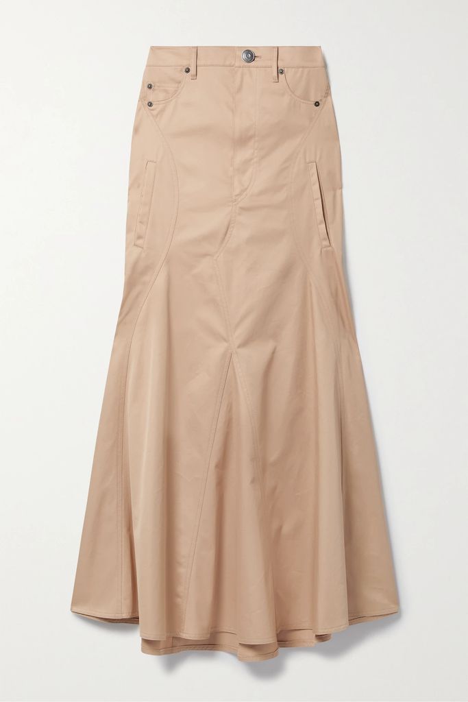 Cotton-twill Maxi Skirt - Camel