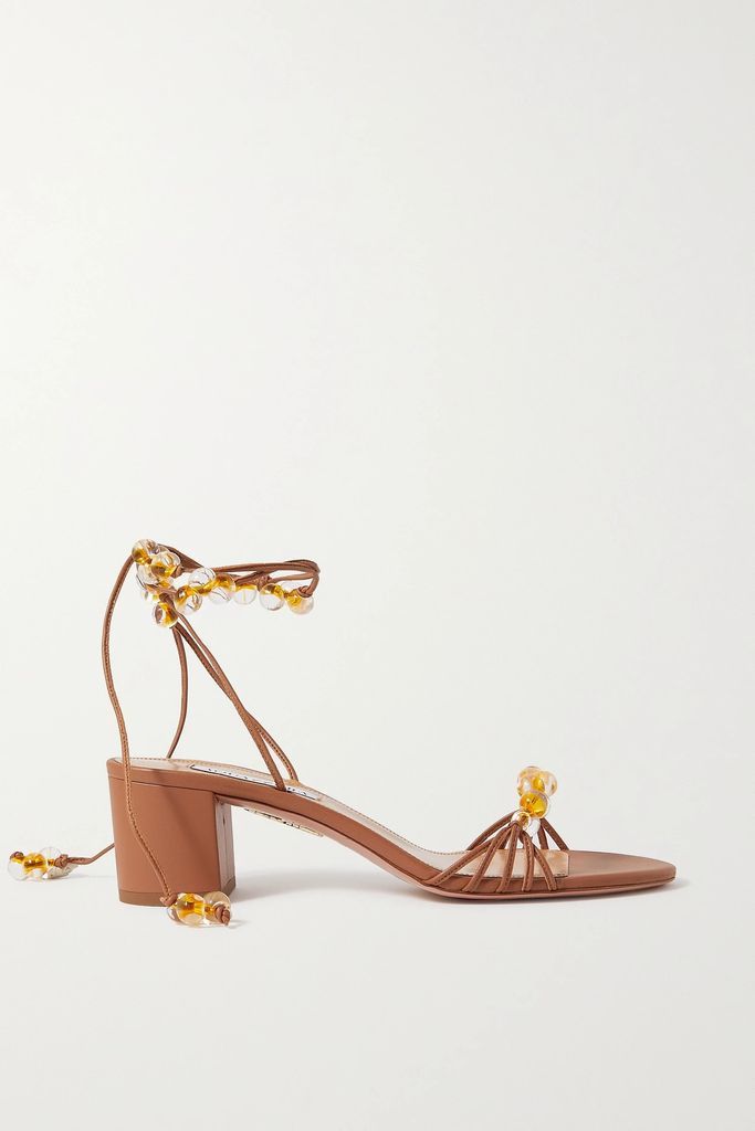 Very Maui 50 Embellished Leather Sandals - Tan