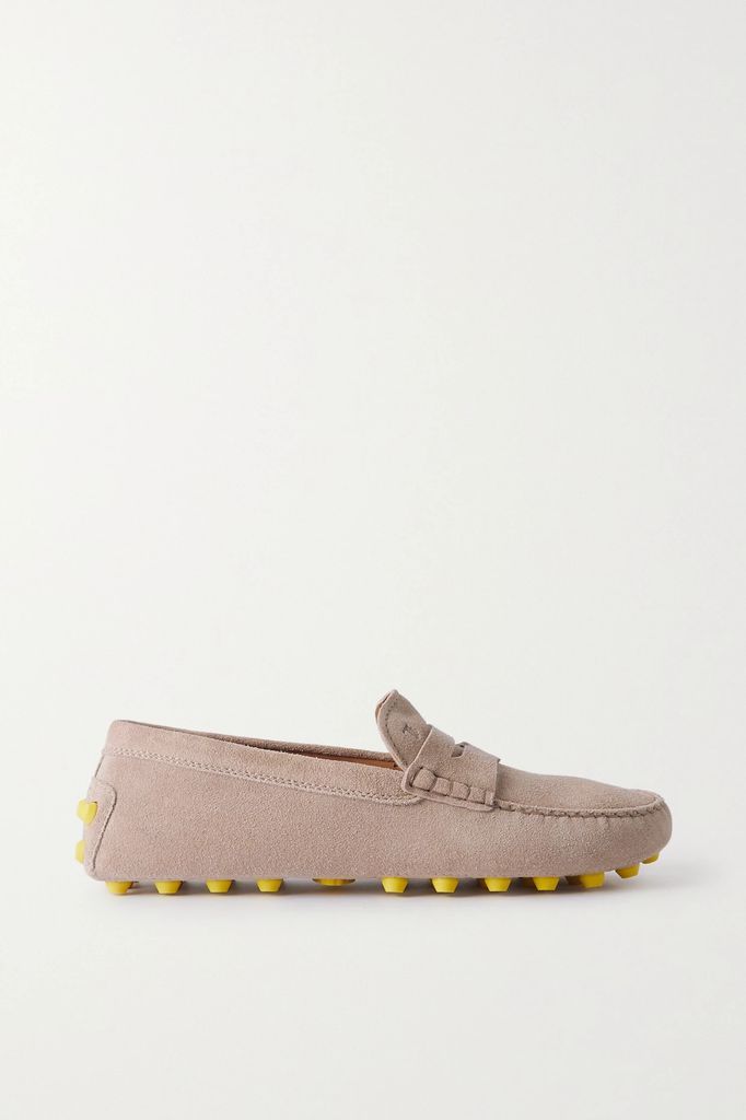 Gommino Bubble Suede Loafers - Beige