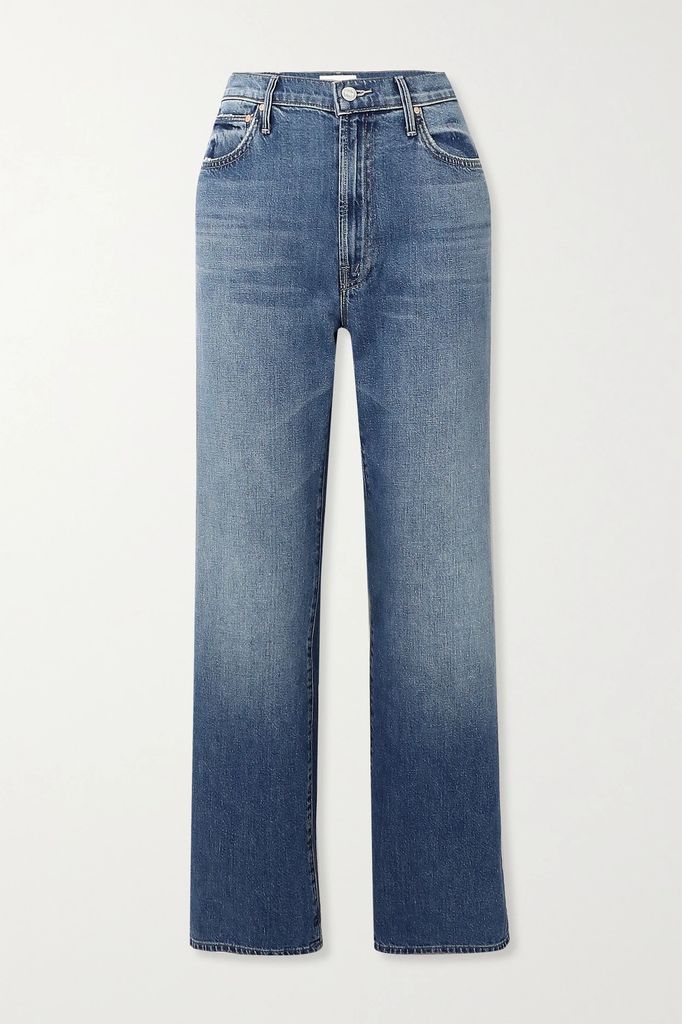 The Dodger Ankle Cropped High-rise Wide-leg Jeans - Mid denim