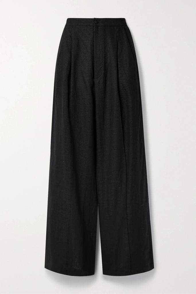 + Net Sustain Dynasty Linen Wide-leg Pants - Black