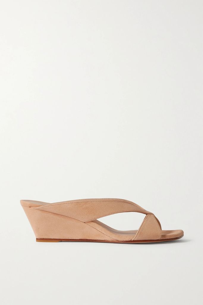 Miami Suede Wedge Sandals - Tan