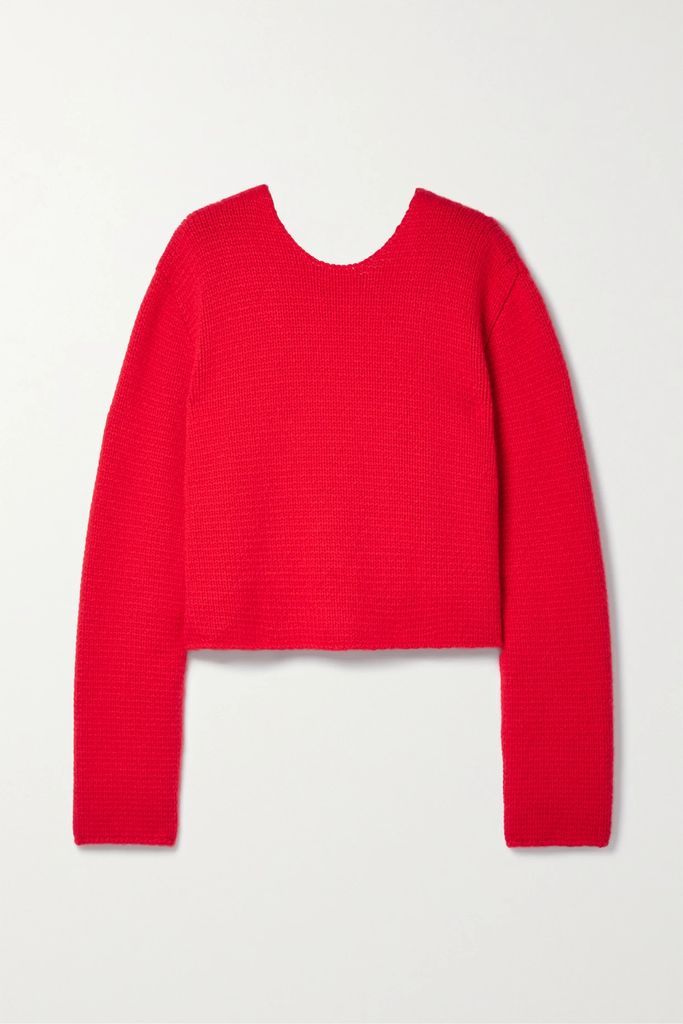 Iri Cropped Cashmere Sweater - Red