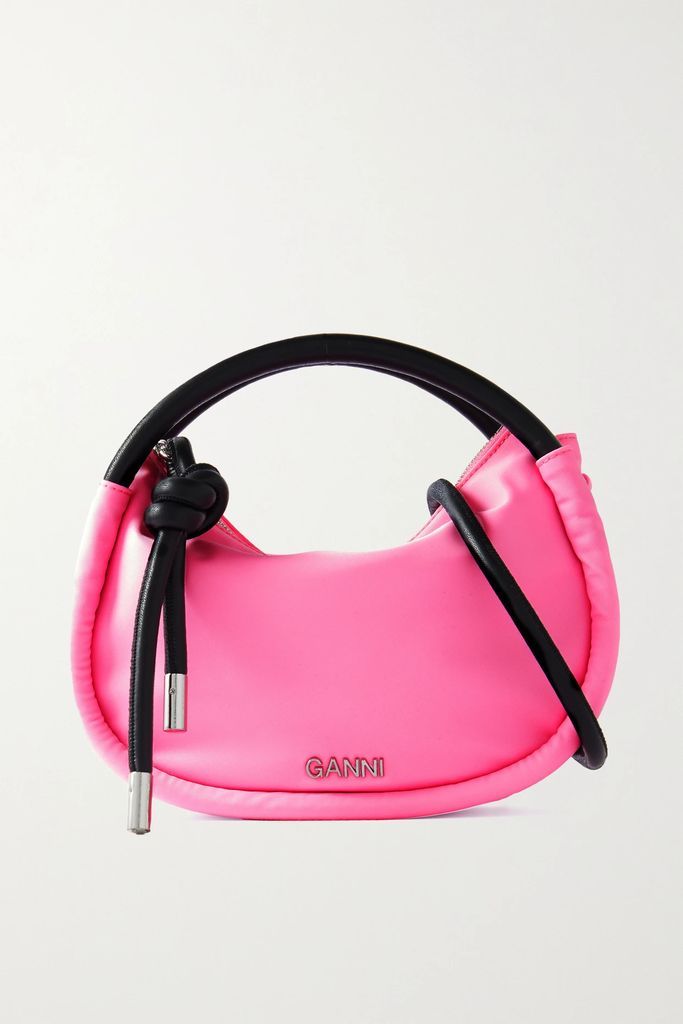 Knot Mini Recycled-shell And Leather Shoulder Bag - Pink