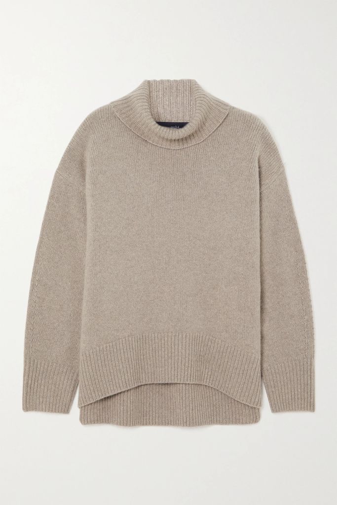 World's End Organic Cashmere Turtleneck Sweater - Beige