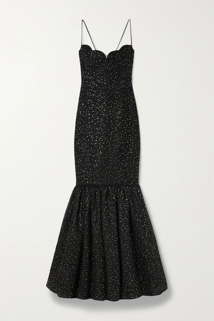 Crystal-embellished Tulle Gown - Black