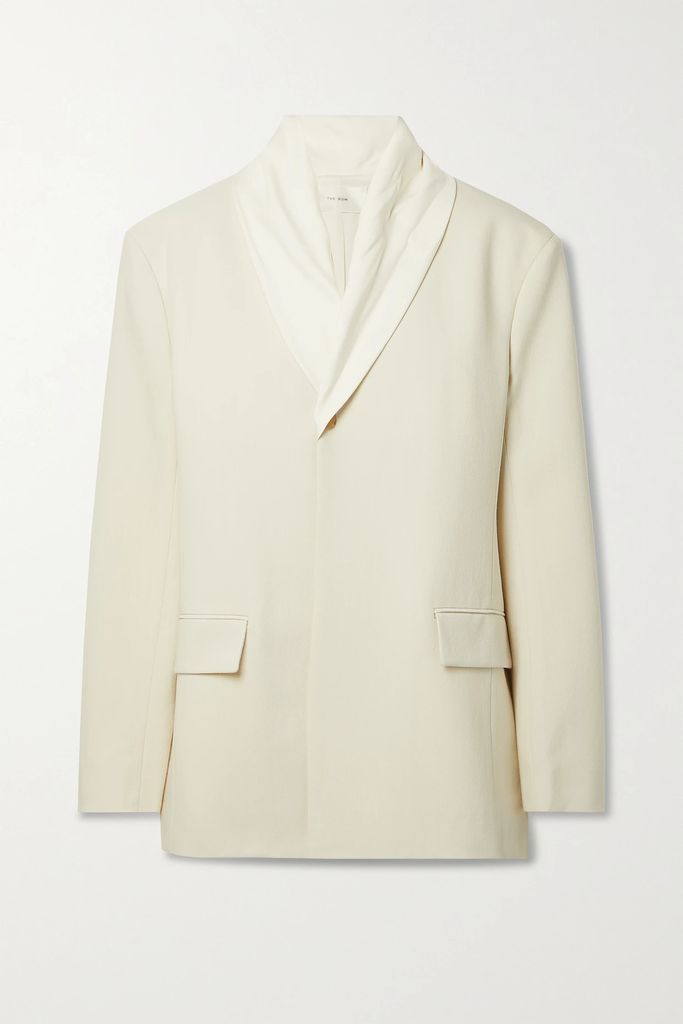Jeanette Oversized Wool And Silk-blend Blazer - Off-white