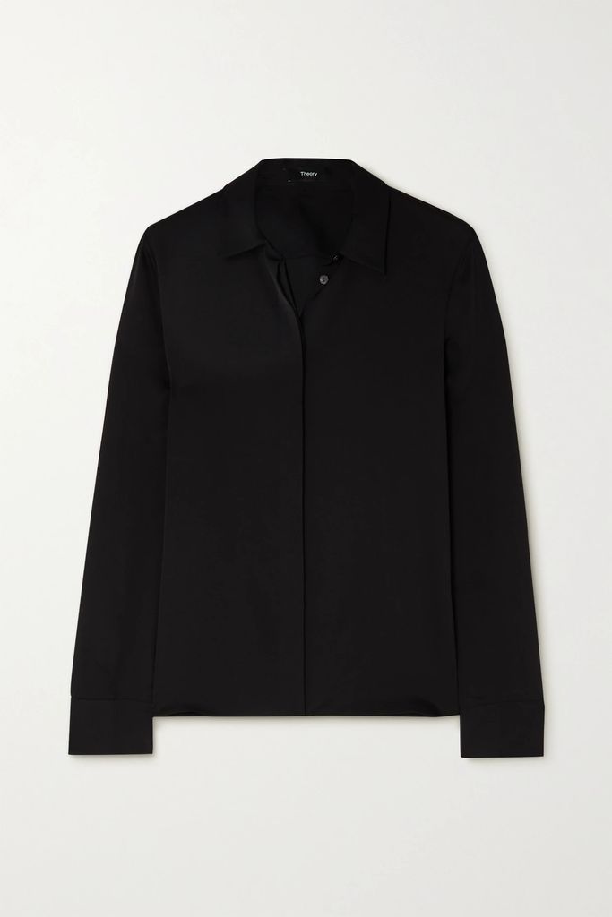 Silk-charmeuse Shirt - Black