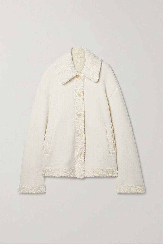Mica Oversized Wool-blend Fleece Jacket - Cream