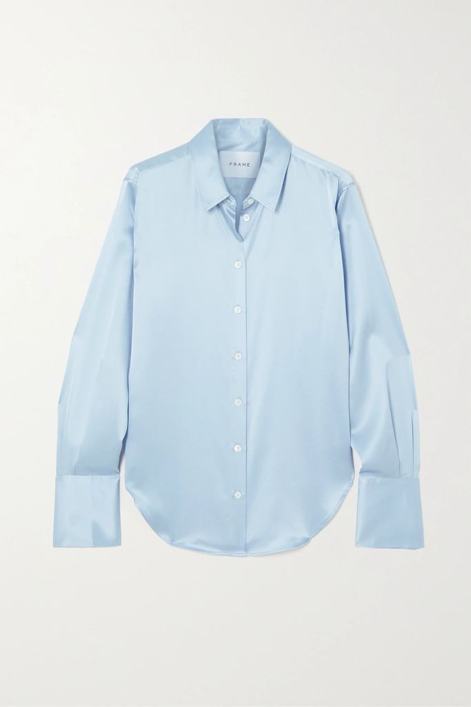 The Standard Paneled Silk-blend Shirt - Blue