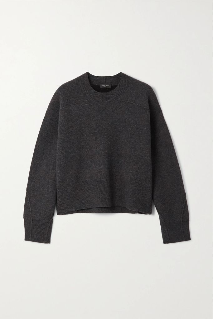 Brady Crew Stretch Wool-blend Sweater - Gray