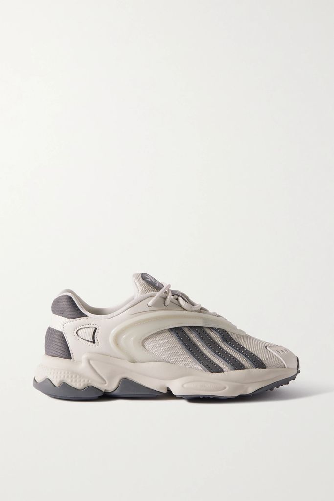 Oztral Rubber-trimmed Mesh And Leather Sneakers - Off-white
