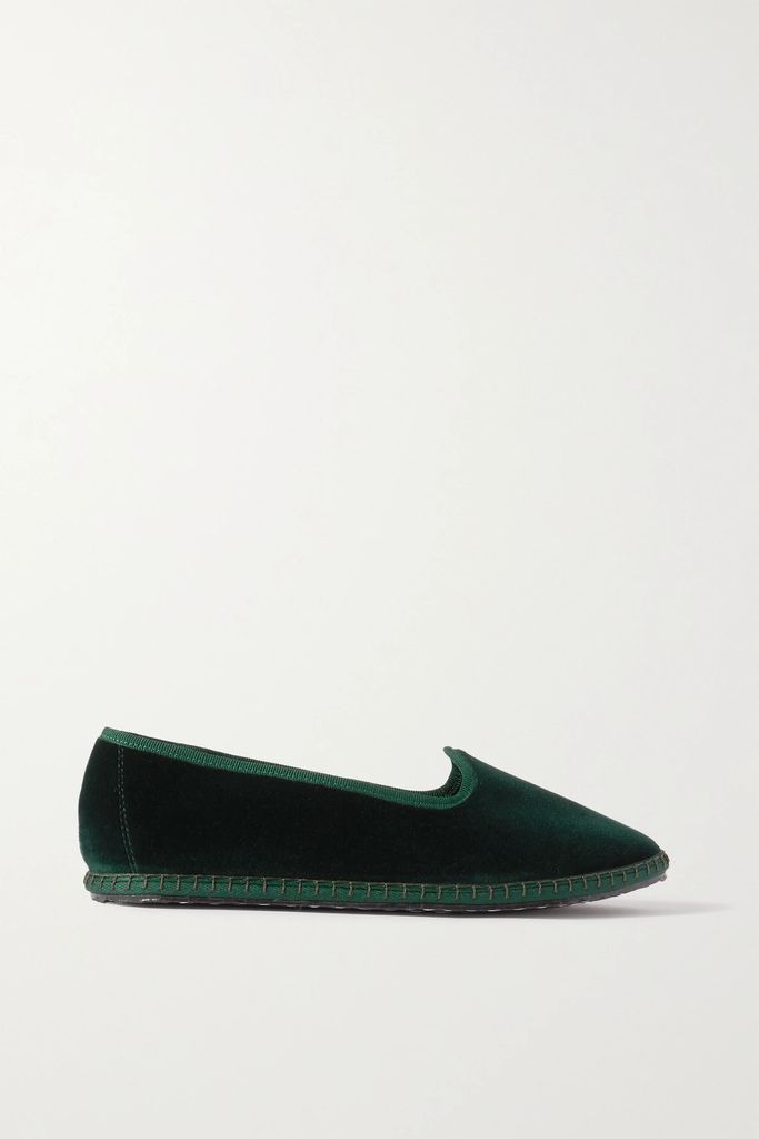 Velvet Slippers - Emerald