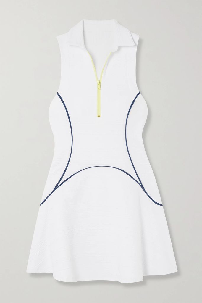 Textured Stretch-jersey Tennis Dress - White
