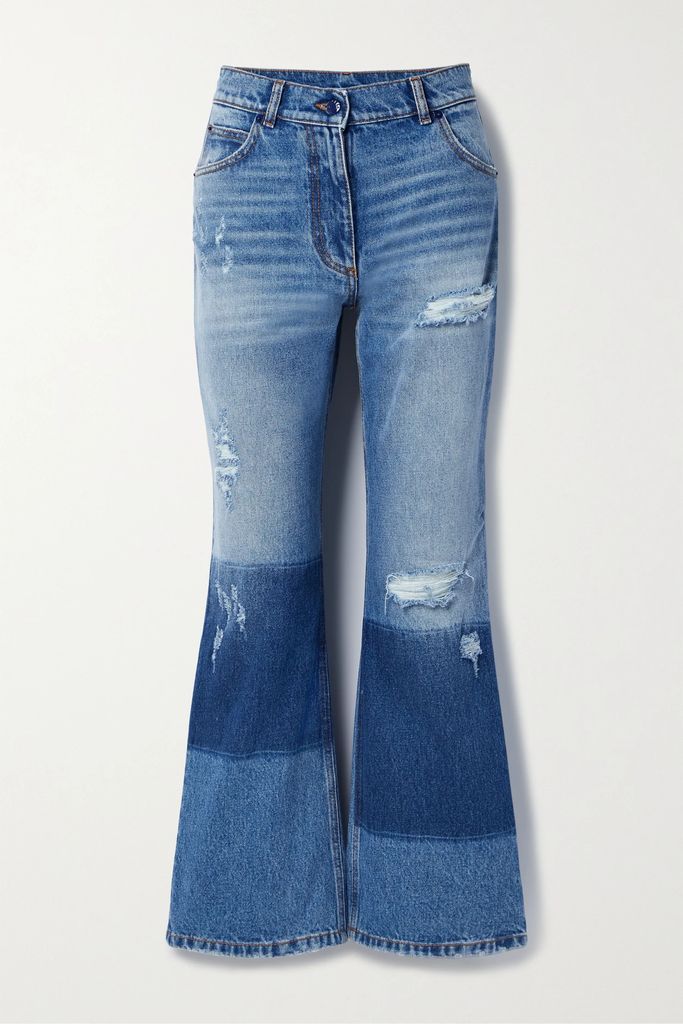 + 8 Palm Angels Distressed High-rise Straight-leg Jeans - Blue
