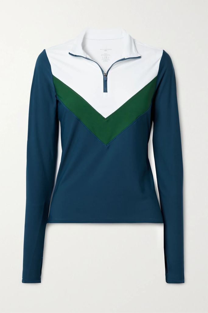 Color-block Stretch Sweatshirt - Navy