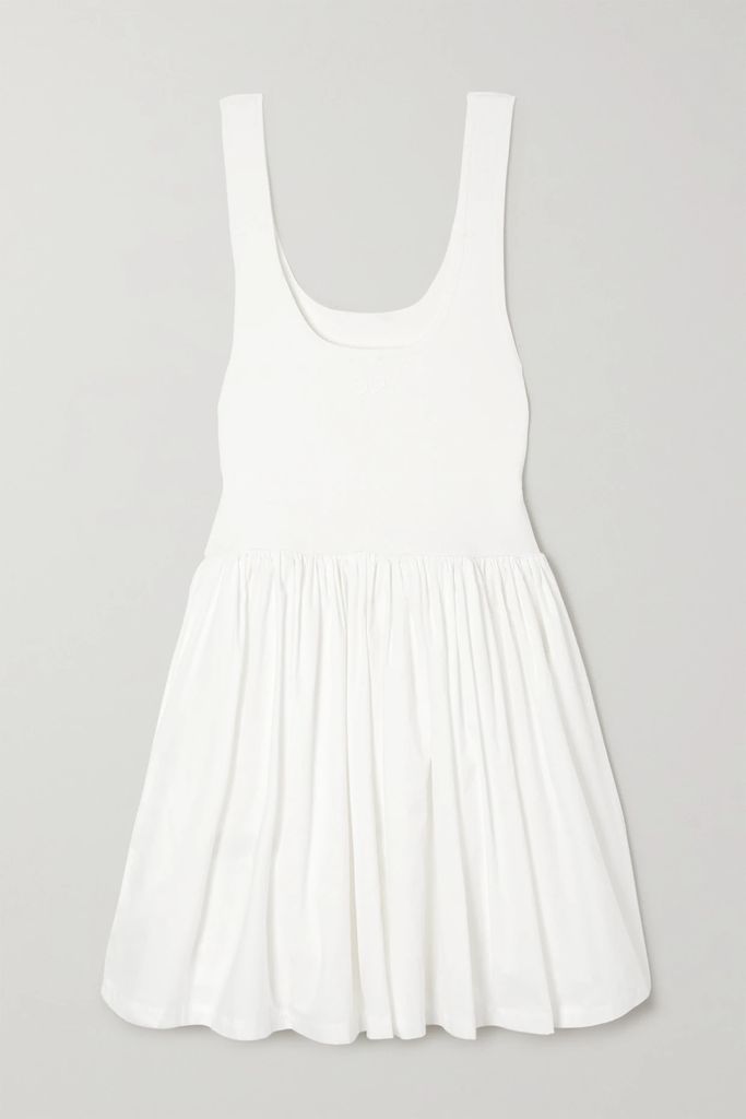 Matchpoint Gracie Cotton-piqué And Pleated Shell Tennis Dress - White