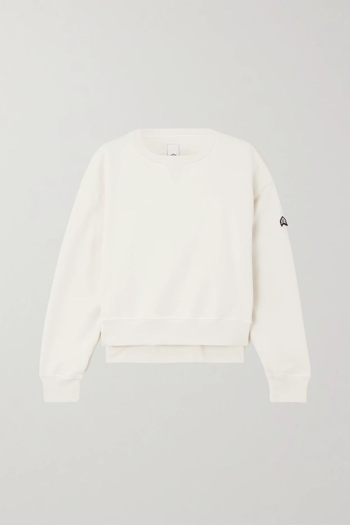 Bea Appliquéd Organic Cotton-jersey Sweatshirt - Beige