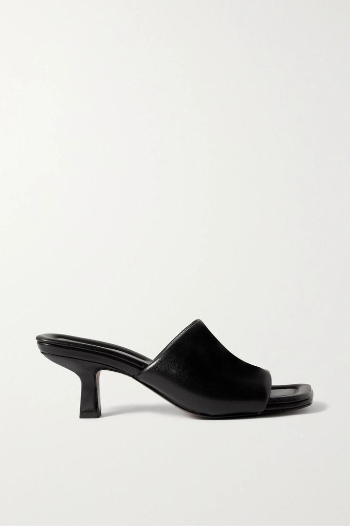 Ceil Padded Leather Mules - Black