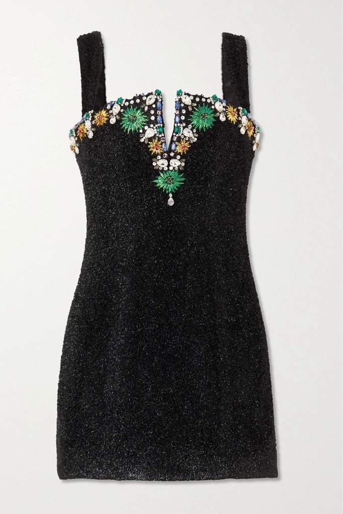 + The Vanguard Sequin-embellished Crepe Mini Dress - Black