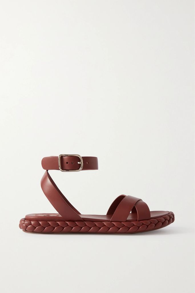 Braided Leather Sandals - Tan