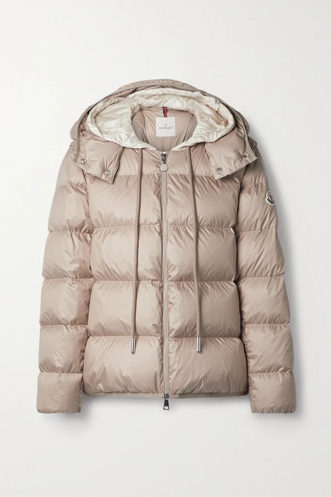 Dronieres Hooded Convertible Quilted Shell Down Jacket - Beige