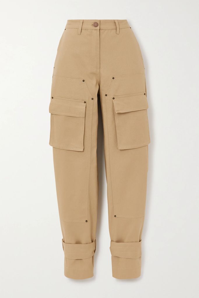 Dara Cotton-canvas Tapered Cargo Pants - Camel
