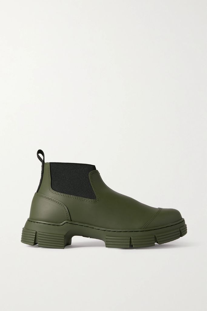 Recycled-rubber Ankle Boots - Green