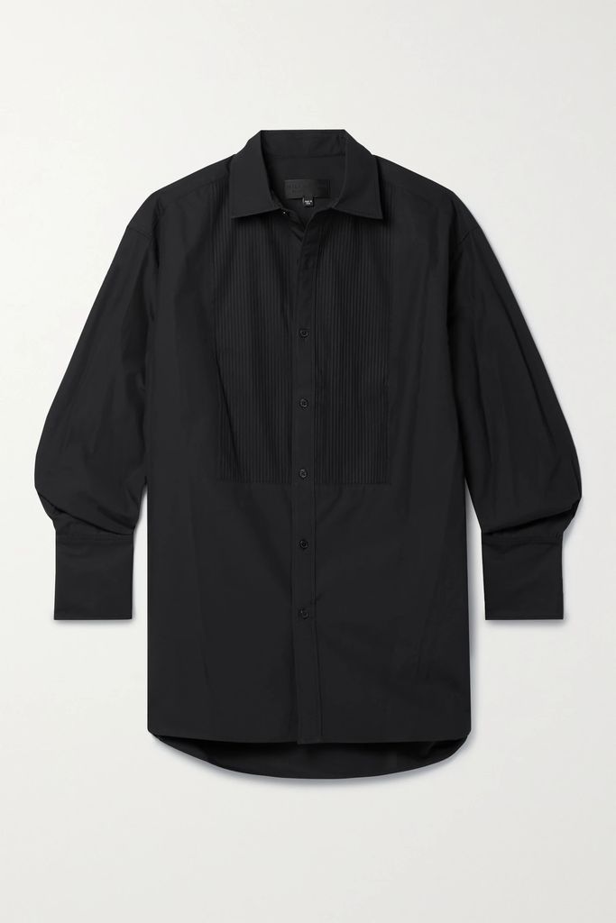 Blanche Ribbed Cotton-poplin Shirt - Black
