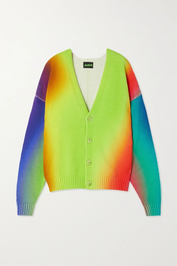 Colour Theory Ombré Cotton Cardigan - Green