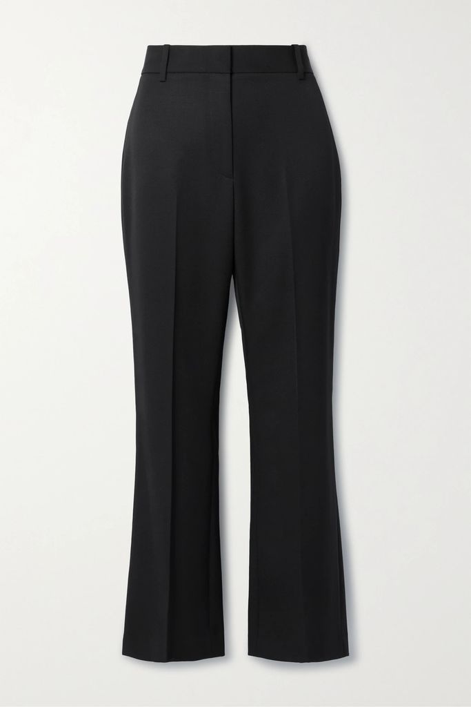 Corette Cropped Wool-gabardine Straight-leg Pants - Black