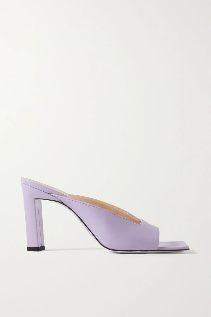 Isa Leather Mules - Violet
