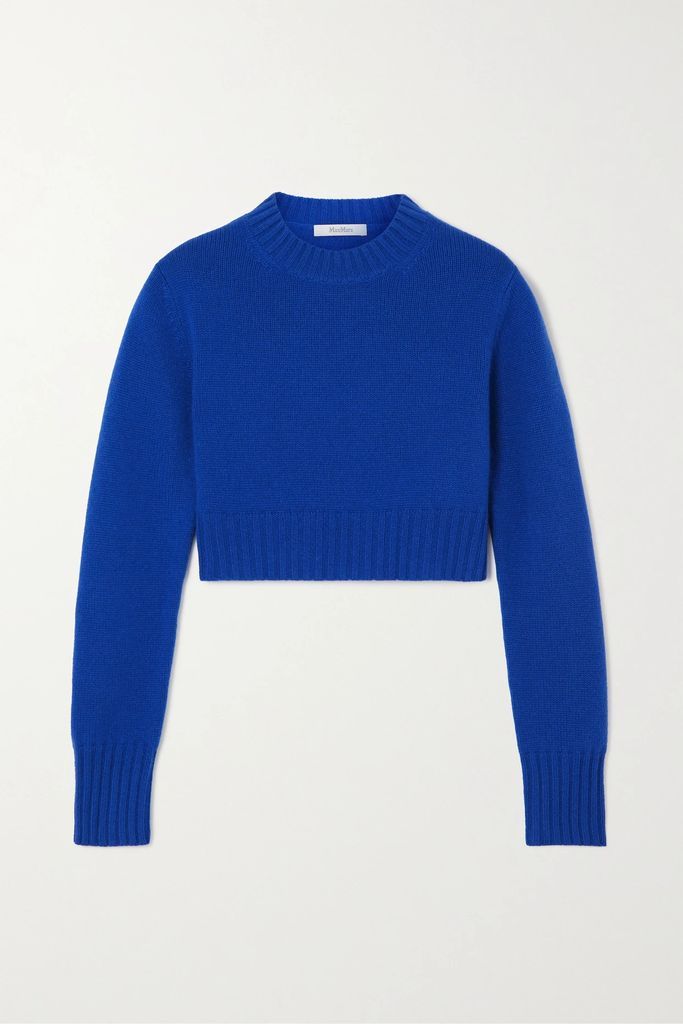 Cinese Cropped Cashmere Sweater - Blue