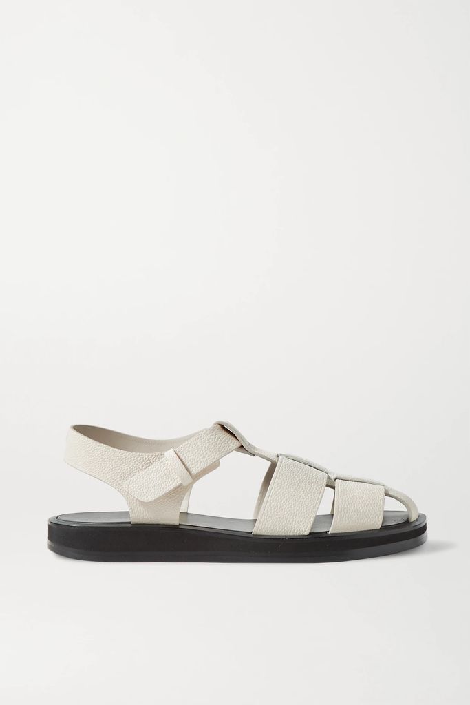 Fisherman Woven Textured-leather Sandals - Off-white