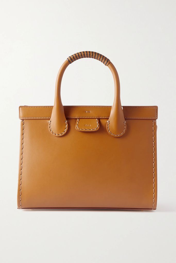 Edith Small Leather Tote - Brown