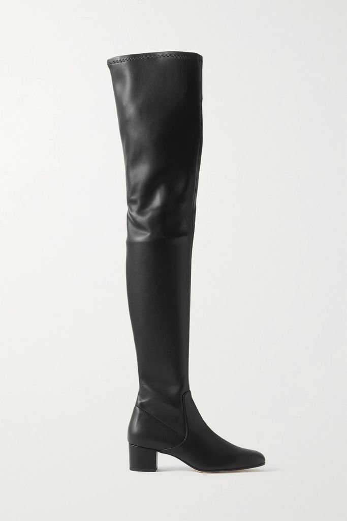Aimee Vegan Leather Over-the-knee Boots - Black