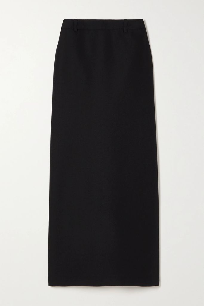 Grain De Poudre Wool Maxi Skirt - Black