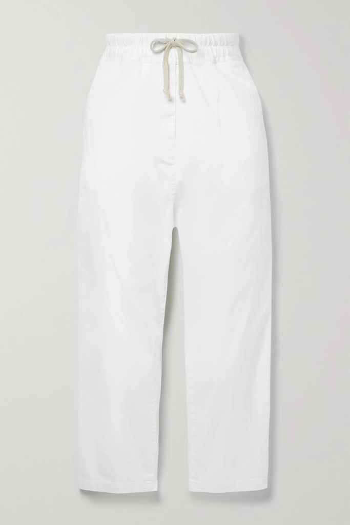Casablanca Cropped Cotton-blend Twill Pants - White