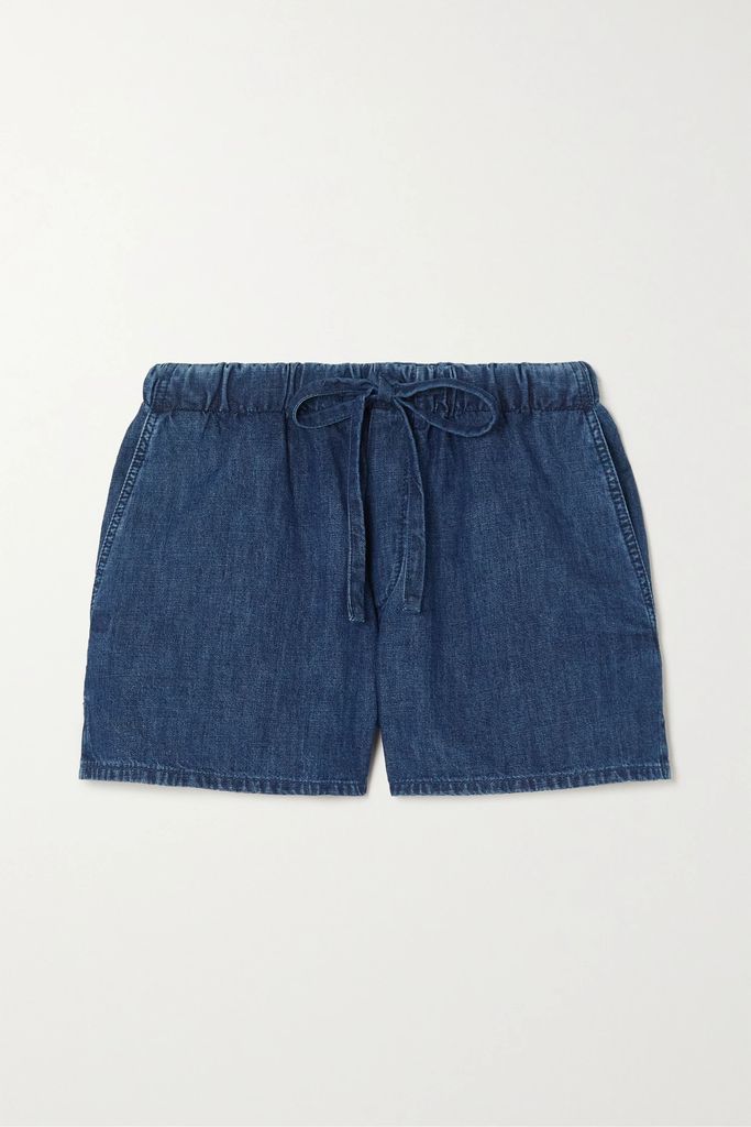 Embellished Denim Shorts - Dark denim