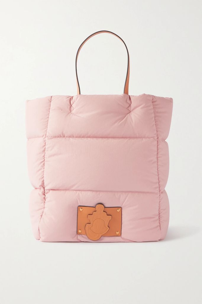 + Jw Anderson Leather-trimmed Quilted Nylon Tote - Pink