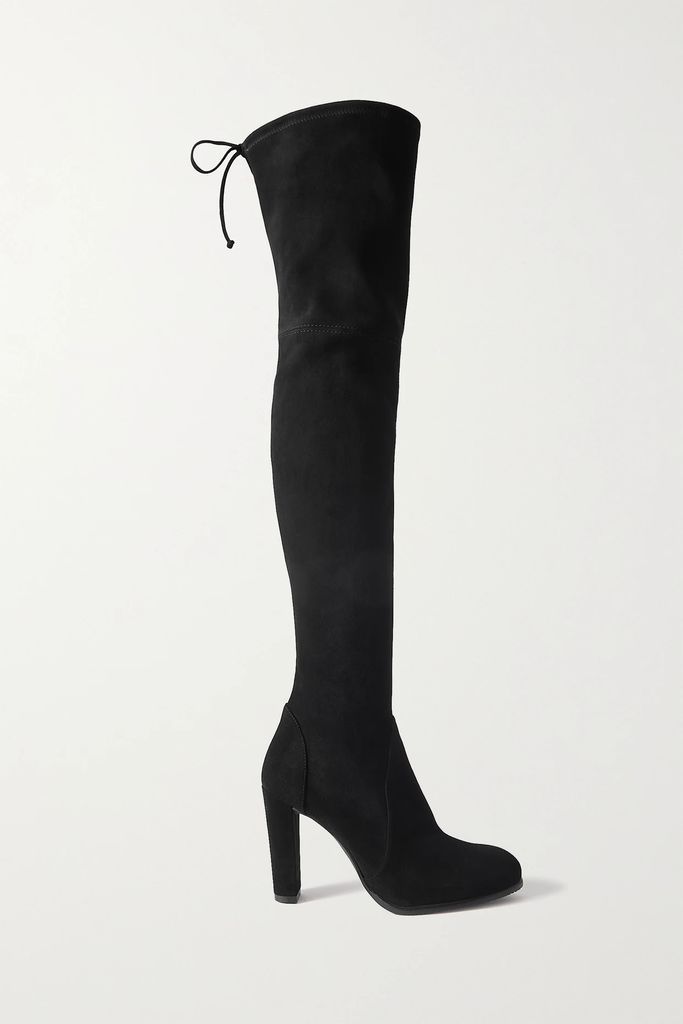 Highland Suede Over-the-knee Boots - Black