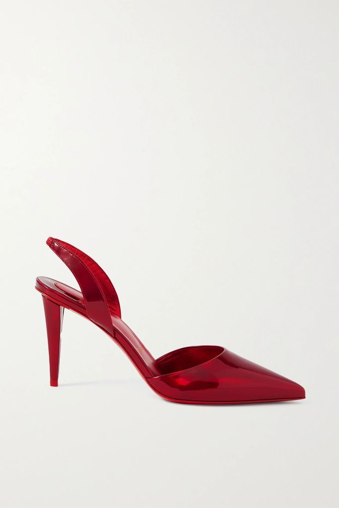 Astrid 85 Patent-leather Slingback Pumps - Red